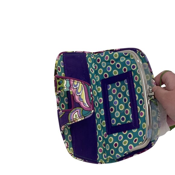 NWT Vera Bradley Kiss N Snap Wallet Heather Pattern Fabric Snap Closure Card Slo - Picture 2 of 6